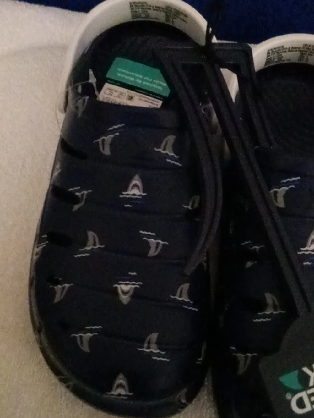 Kids Navy Shark Clog - Size 3